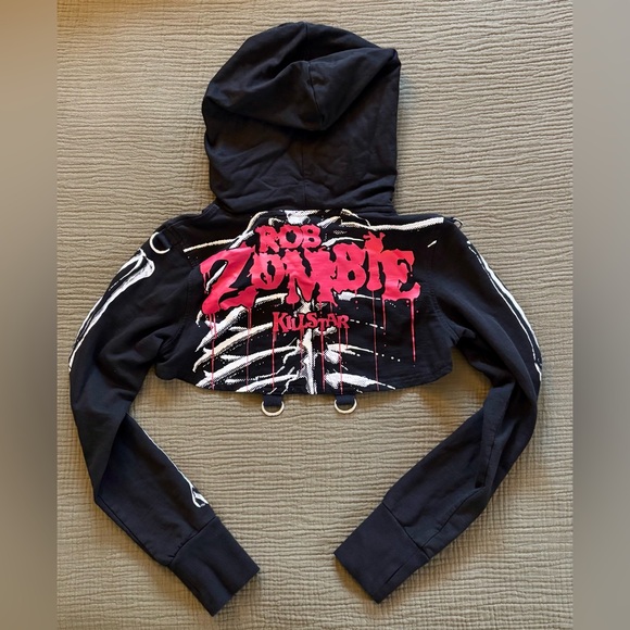 Killstar - Black Rob Zombie Collaboration Bolero Hoodie - Picture 2 of 3